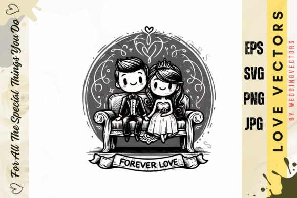 C458: Capturing Matrimony in Elegant Vector Art