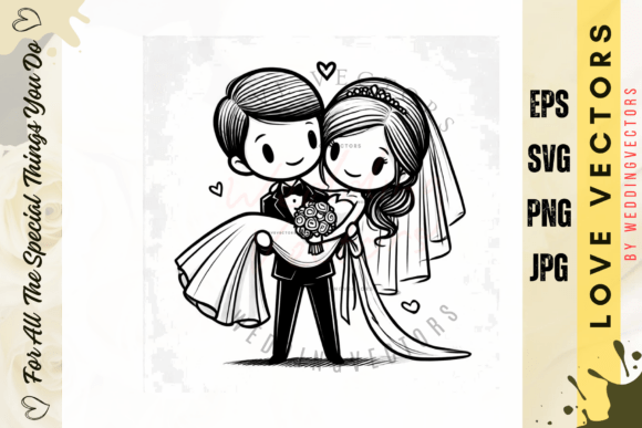 C4632: Crafting Timeless Romance with Wedding Couple Vectors
