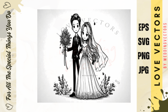 C4653: Elegant Floral Wedding Vectors for Romantic Designs