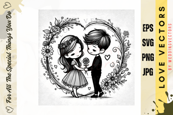 C4741 Luxury Minimalist Love Illustration: Elegance Redefined