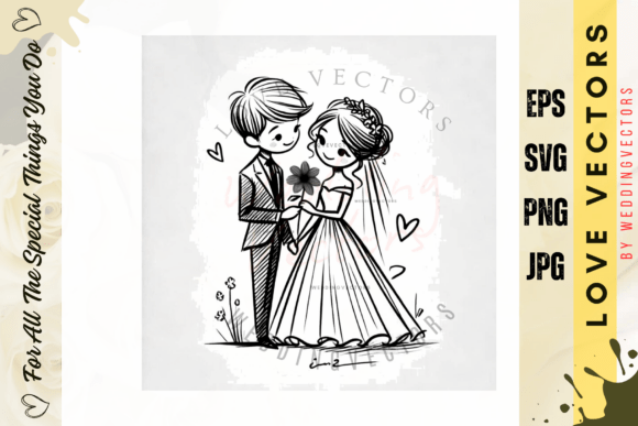 C49: Capturing Matrimony in Elegant Vector Art