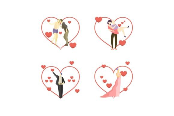 Capturing Romance: The Wedding Love Illustration Digital Set