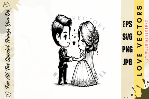 Elegant Wedding Couple and Love Vectors: The C4549 Design