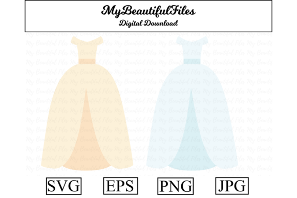Elegant Wedding Dress Clipart for Your Creative Projects