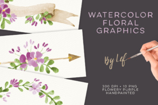 Floral Wedding Graphics Purple Clipart: A Watercolor Design Asset