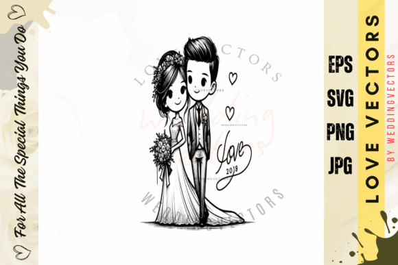 Modern Romantic Vow Ceremony Illustration - C4734
