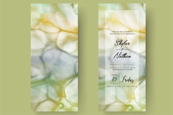 The Art of Alcohol Ink Marble Stone Wedding Menus