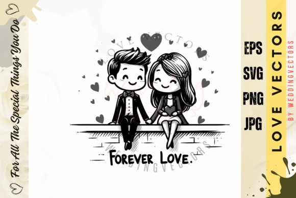 Timeless Romance: The C4743 Wedding Couple & Love Vectors