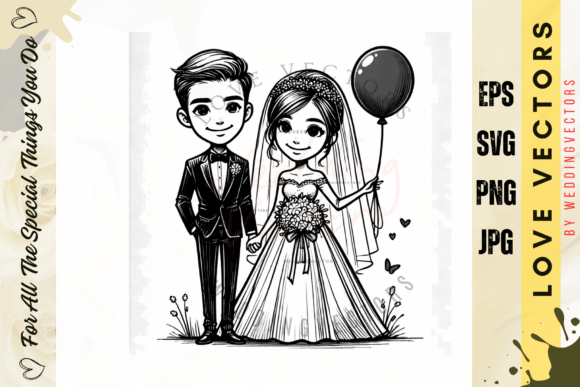 Wedding Couple and Love Vectors - C4570: Capturing Matrimonial Magic