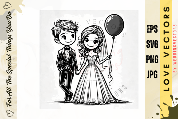 Wedding Couple and Love Vectors - C4729: Artistry for Your Brand
