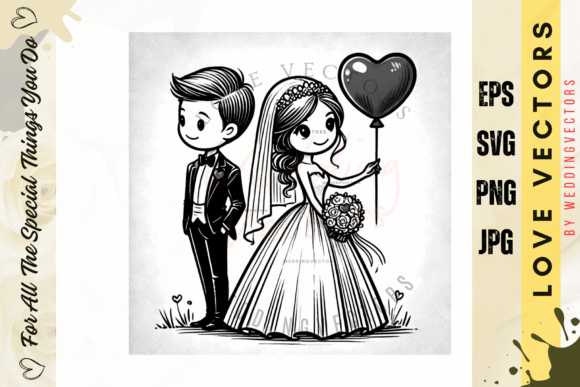 Wedding Couple and Love Vectors - C4907: The Timeless Romance