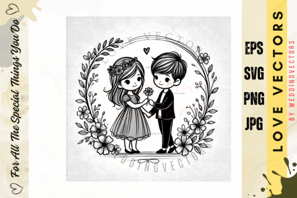 Wedding Couple and Love Vectors - C4958: Capturing Timeless Romance