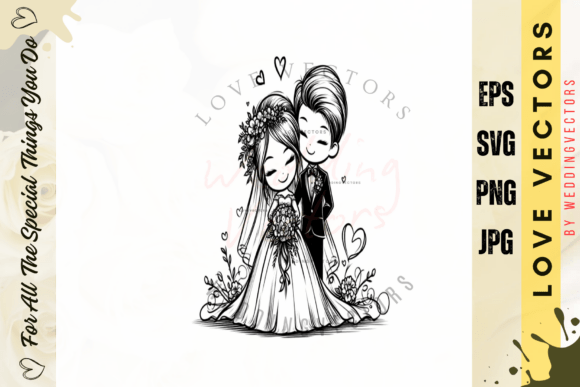 Wedding Couple and Love Vectors: The C4659 Collection